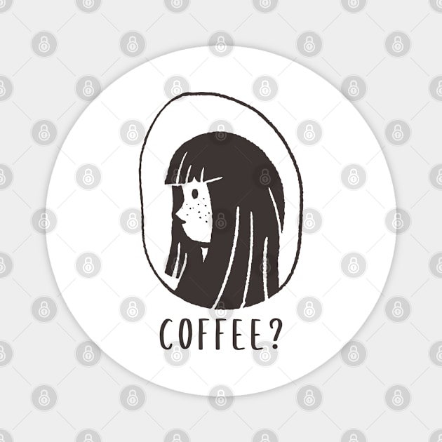 coffee cute girl Magnet by AA